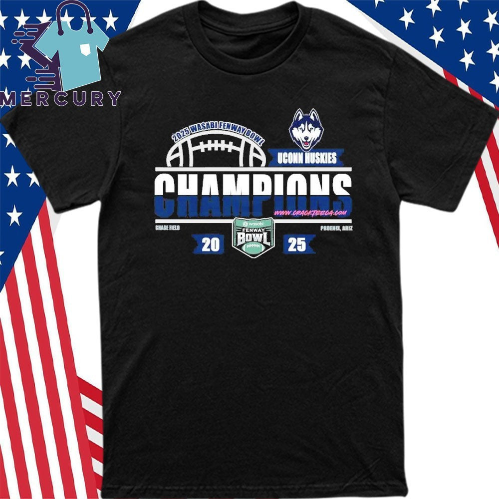 UConn Huskies 2025 Wasabi Fenway Bowl Champiosn At Fenway Park On December 27 Locker Room Shirt