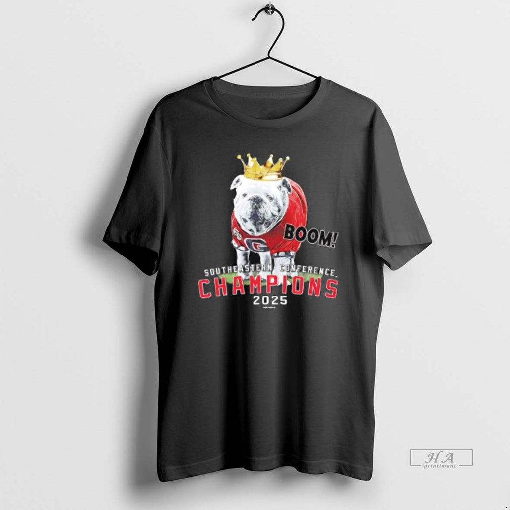 Official Uga Boom 2025 Sec Southeastern Conference Champions Mascot T-Shirts, Hoodie, Sweatshirt | AU01DripNestTees.com