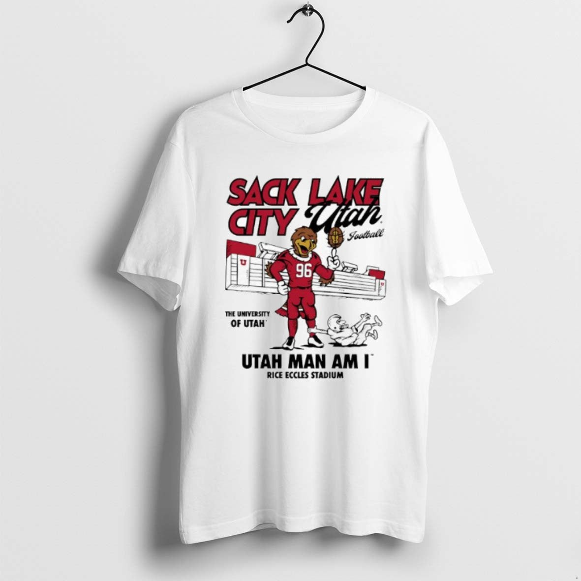 Official Utah Sack Lake City Football Utah Man Am I Rice Eccles Stadium T-Shirts, Hoodie, Sweatshirt | AU01DripNestTees.com