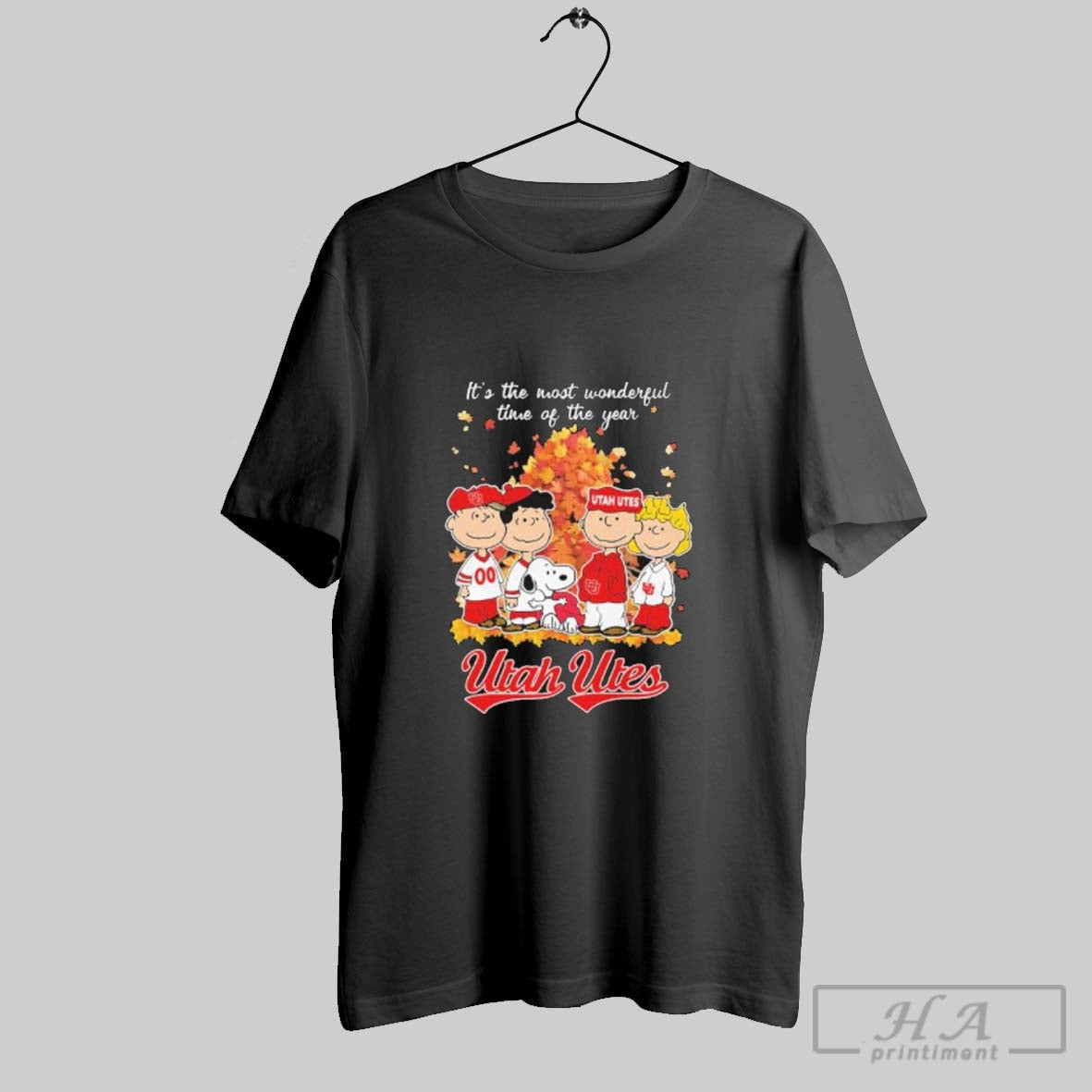 Official Utah Utes And Peanuts Character Its The Most Wonderful Time Of The Year Tee