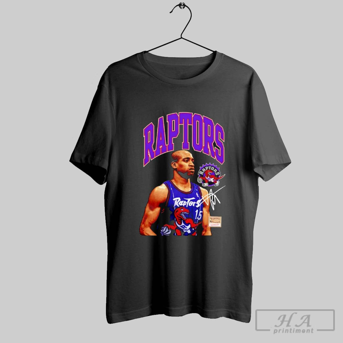Official Vince Carter Toronto Raptors Mitchell Ness Hardwood Classics Player Arch Signature