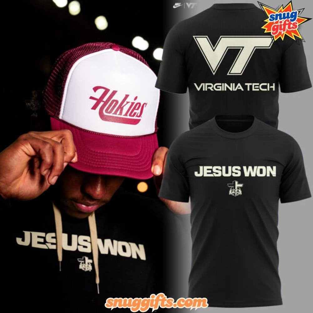 Virginia Tech Hokies Jesus Won Special Black Shirt