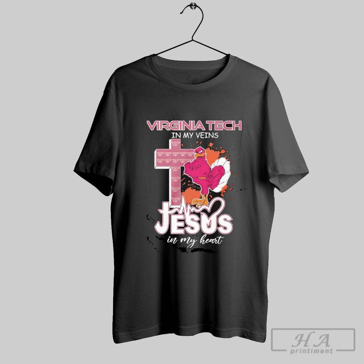 Official Virginia Tech In My Veins Jesus In My Heart The Hokiebird Virginia Tech Mascot