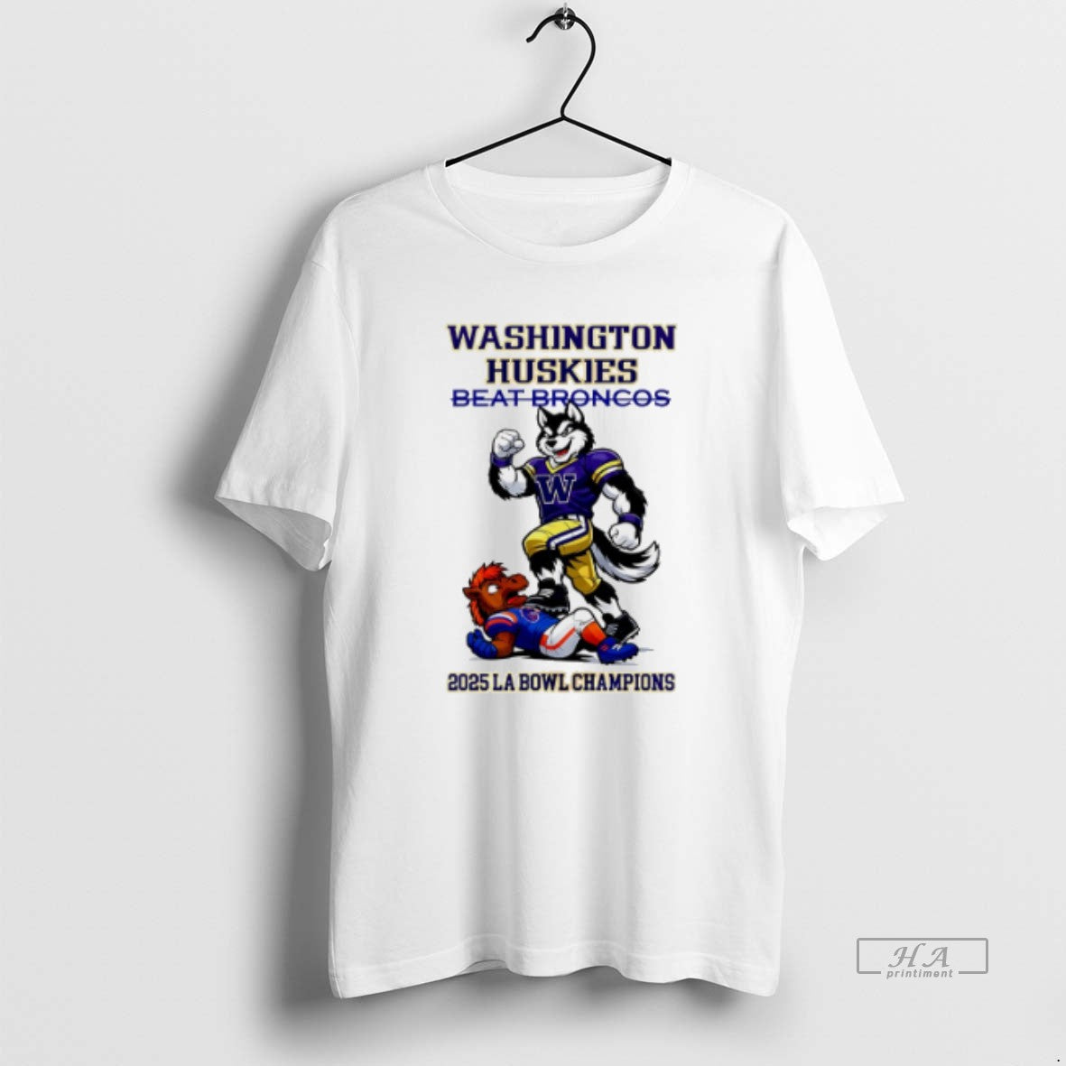 Official Washington Huskies 2025 La Bowl Champions Beat Broncos Mascot T-Shirts, Hoodie, Sweatshirt | AU01DripNestTees.com