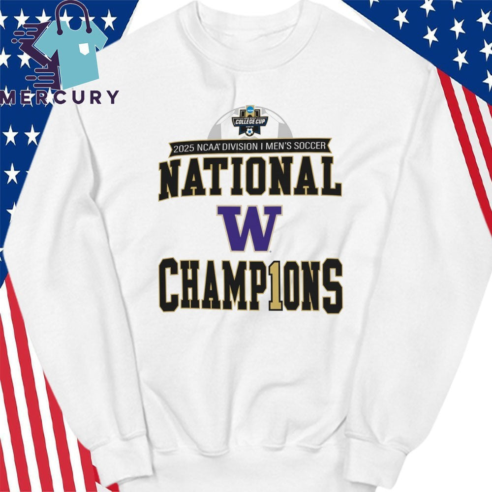 Washington Huskies 2025 NCAA Men’s Soccer National Champions Locker Room Shirt