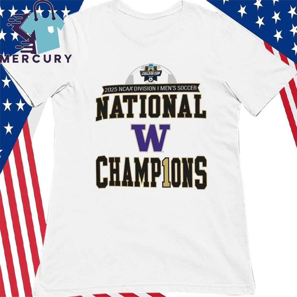 Washington Huskies 2025 NCAA Men’s Soccer National Champions Locker Room Shirt