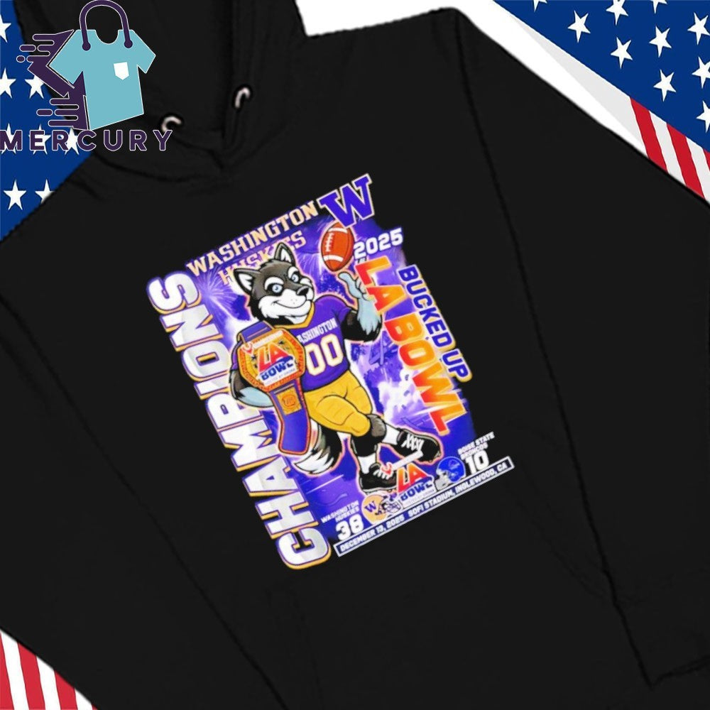Washington Huskies Bucked Up LA Bowl Champions 2025 Mascot Shirt
