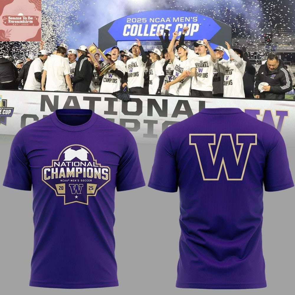 Washington Huskies National Champions NCAA 2025 Logo Two Sided Shirt