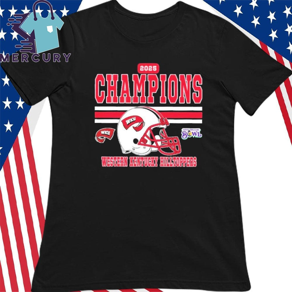 Western Kentucky 2025 New Orleans Bowl Champions Helmet Shirt
