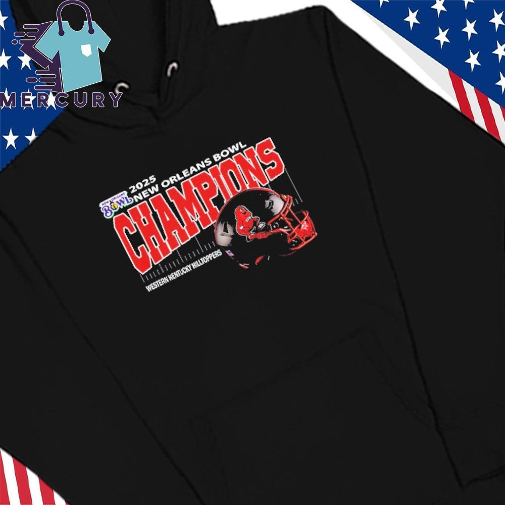 Western Kentucky Hilltoppers Football 2025 New Orleans Bowl Champions Helmet Shirt