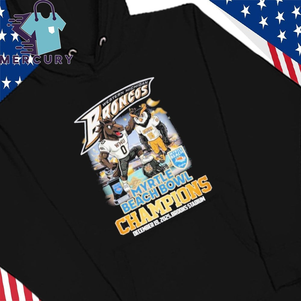 Western Michigan Broncos Myrtle Beach Bowl Champions 2025 Mascot Shirt