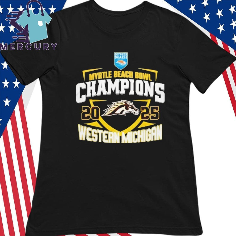 Western Michigan Football 2025 Myrtle Beach Bowl Champions Logo Shirt
