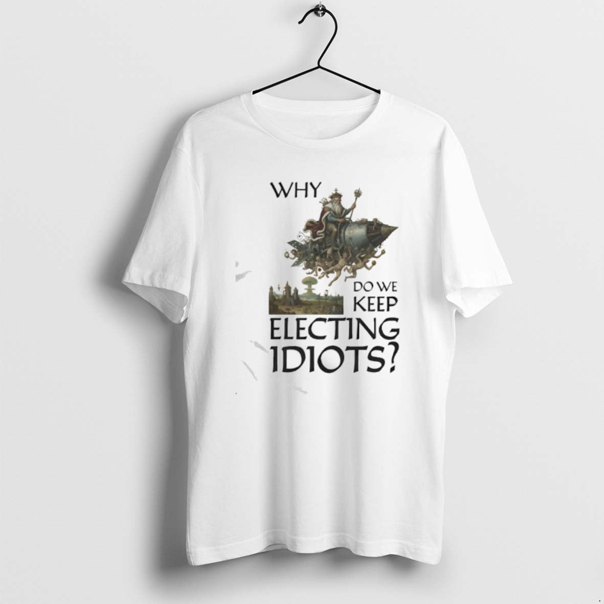 Official Why Do We Keep Electing Idiot King Graphic T-Shirts, Hoodie, Sweatshirt | AU01DripNestTees.com