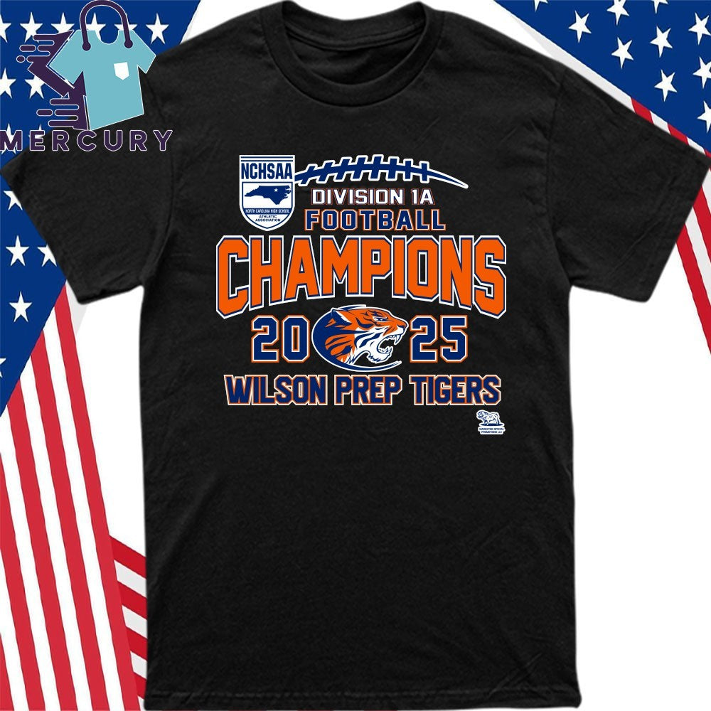 Wilson Prep Tigers 2025 NCHSAA Division 1A Football Champions Shirt