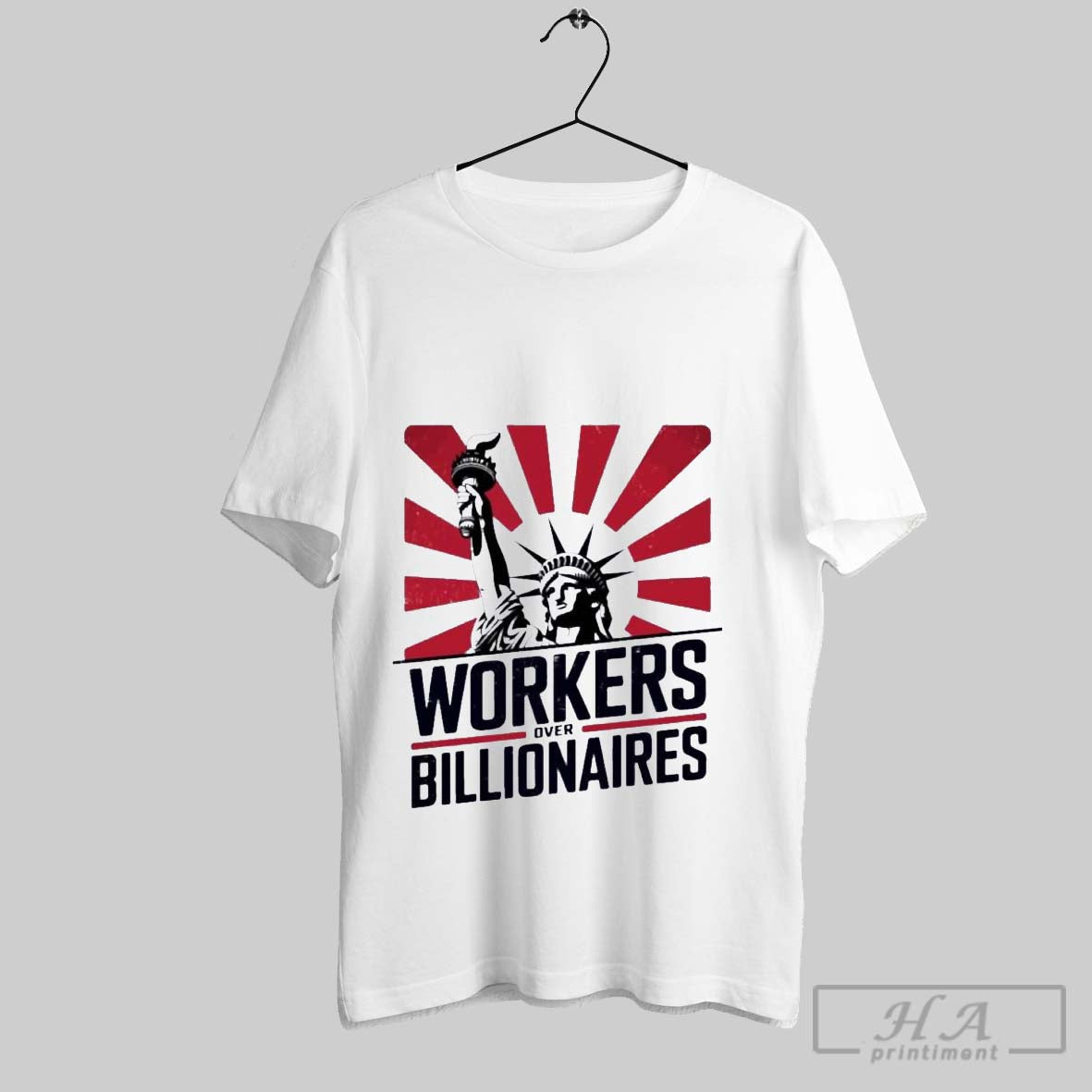 Official Workers Over Billionaires Retro Liberty T