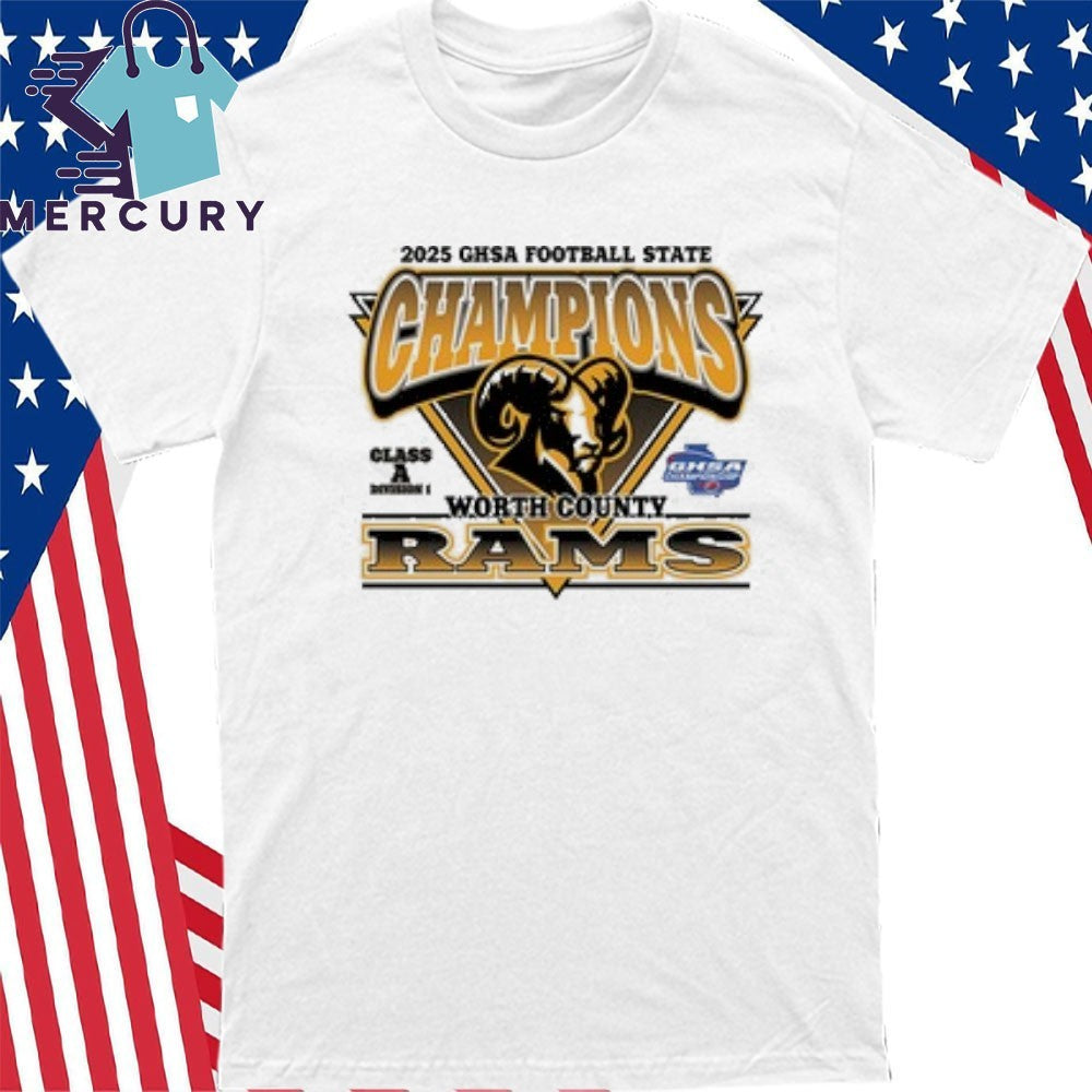 Worth County Rams 2025 GHSA Football State Champion Shirt