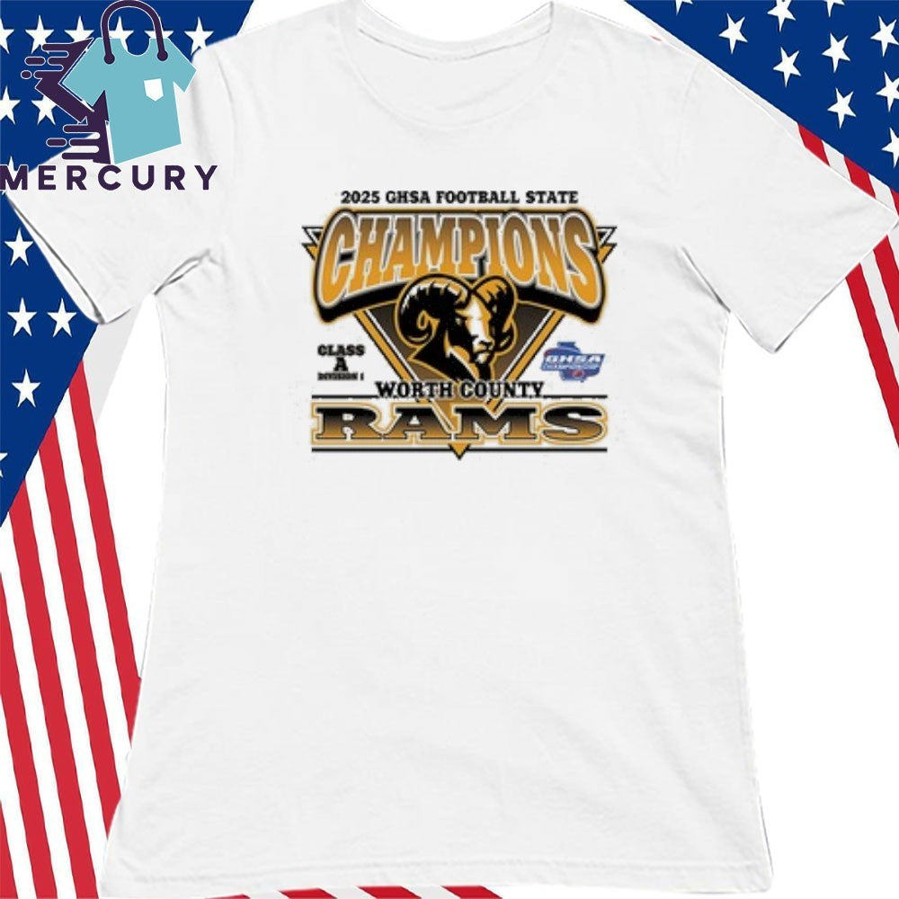 Worth County Rams 2025 GHSA Football State Champion Shirt