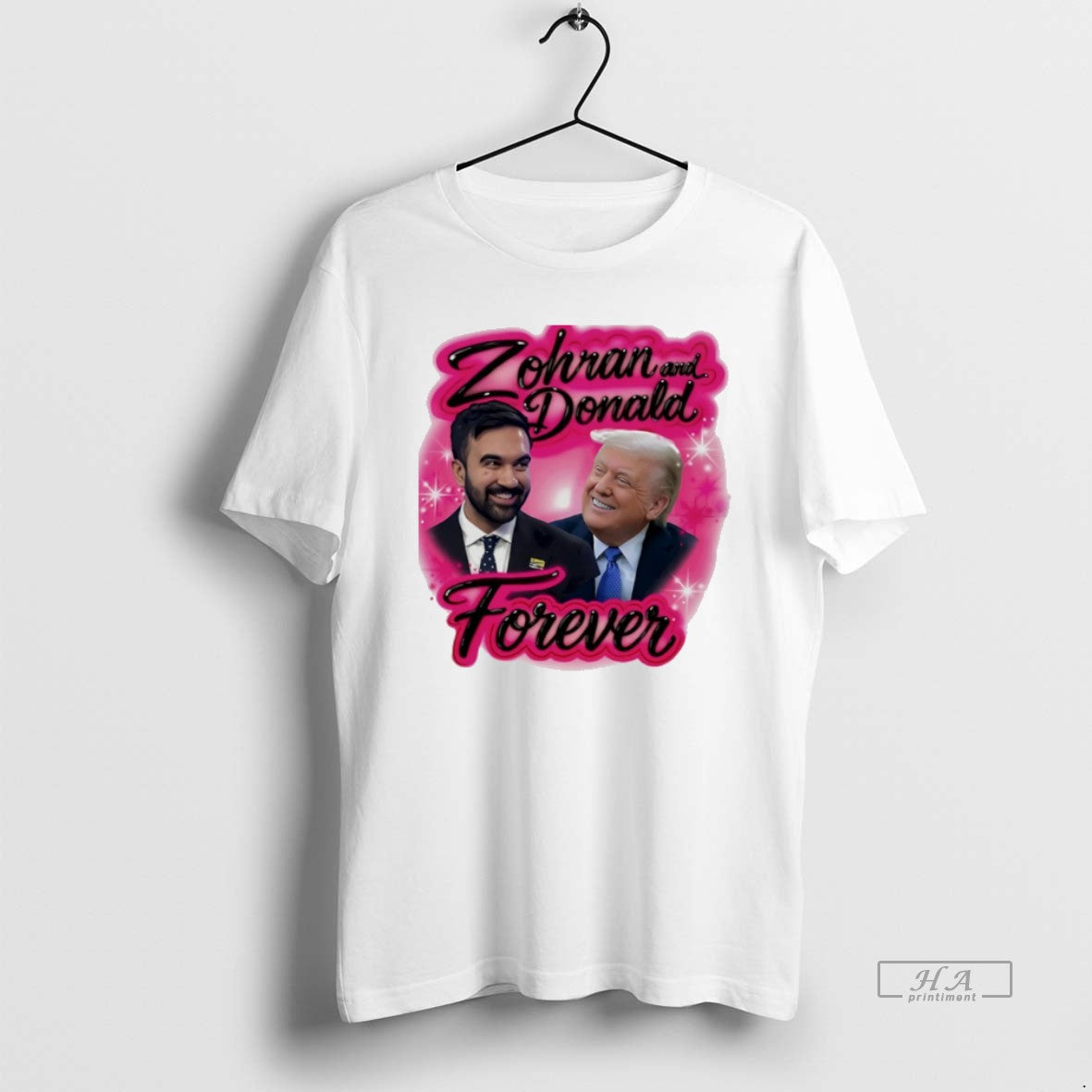 Official Zohran And Donald Forever Airbrush Graphic T-Shirts, Hoodie, Sweatshirt | AU01DripNestTees.com