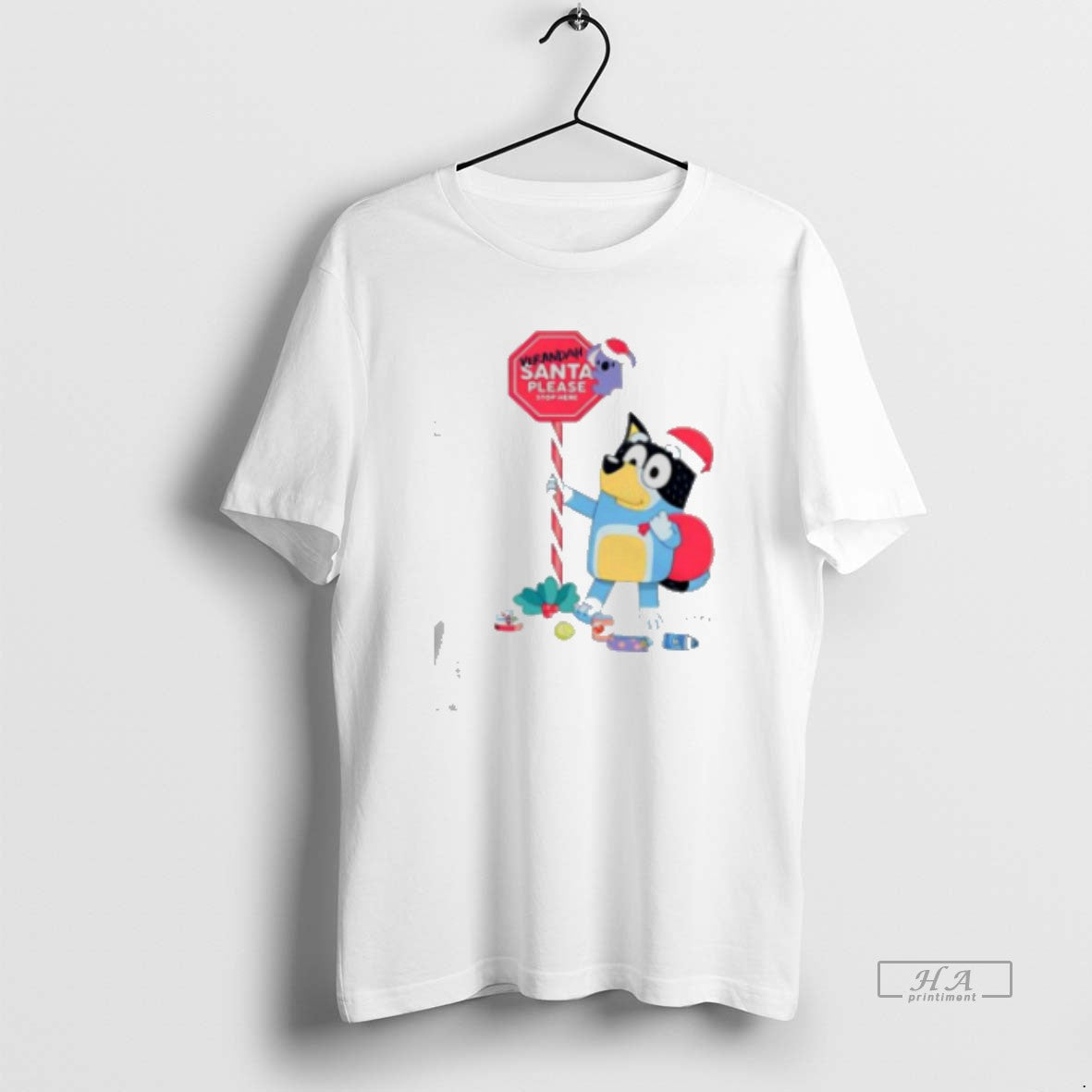 Official Bluey Adults Verandah Santa Please Stop Here Classic Womens T-Shirts, Hoodie, Sweatshirt | AU01DripNestTees.com