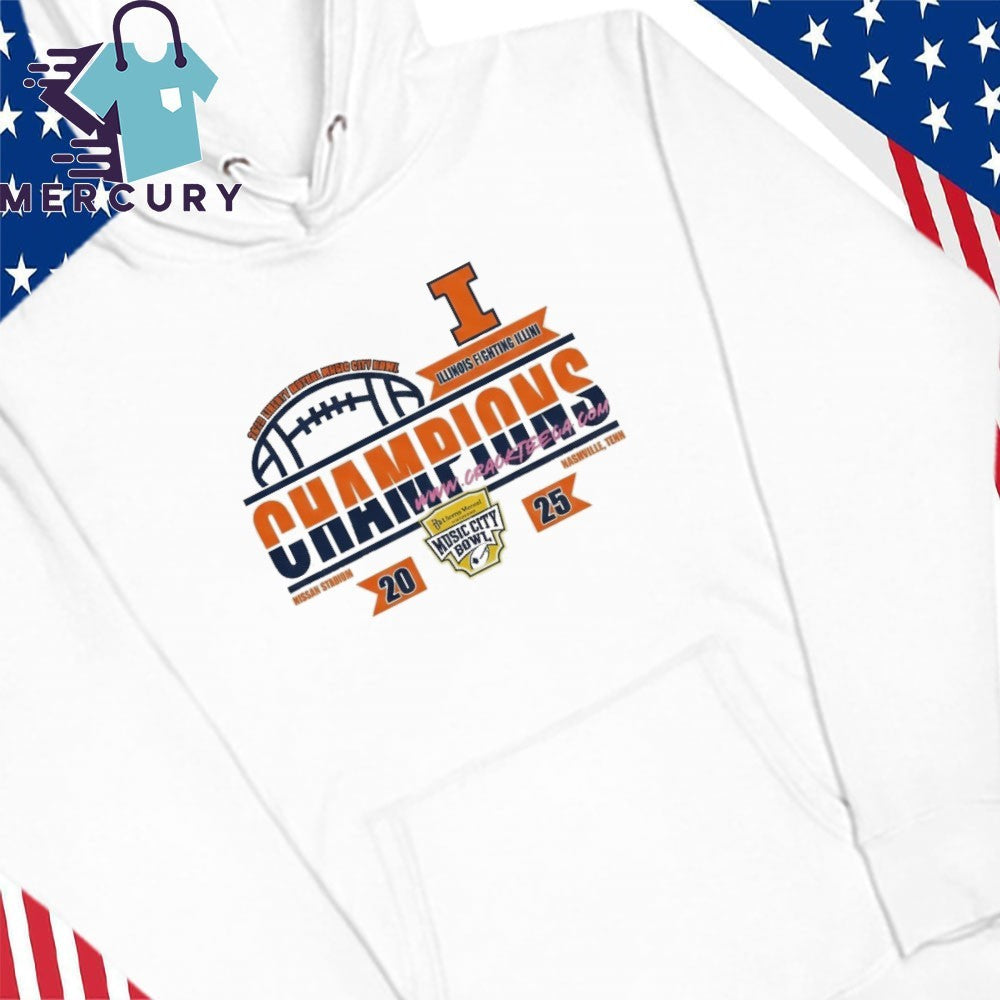 llinois Fighting Illini Football 2025 Liberty Mutual Music City Bowl Champions Locker Room Shirt