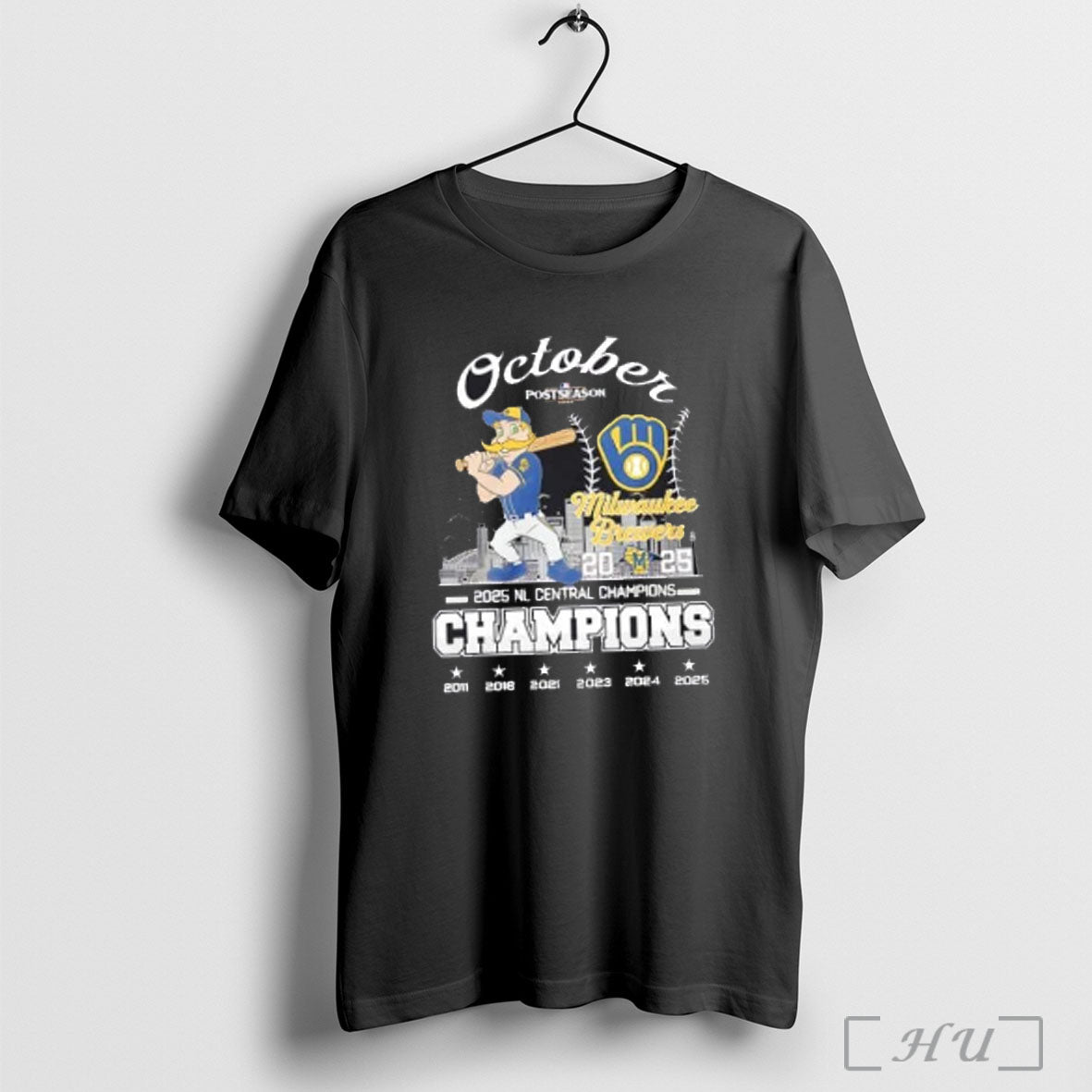 Officials 2025 Mlb Postseason Milwaukee Brewers Champions All Time T Shirt