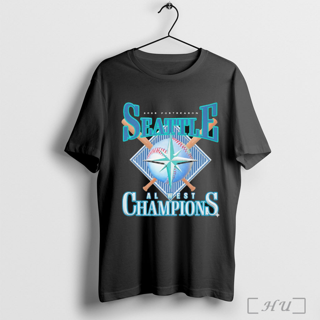 Officials 2025 Mlb Postseason Seattle Al West Champions Seize The Moment T Shirt