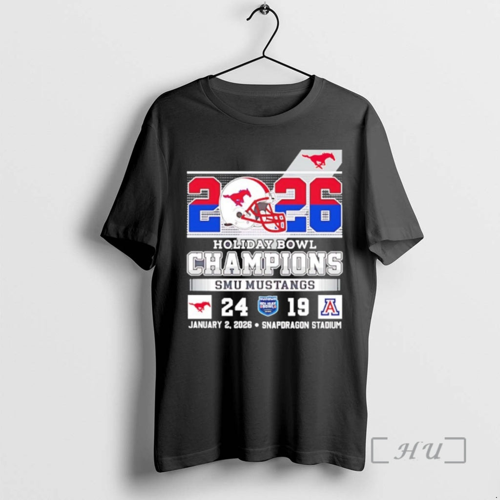 Officials 2026 Holiday Bowl Champions Smu Mustangs Bowl Jan 2 Snapdragon Stadium Premium T Shirts Hoodie, Sweatshirt