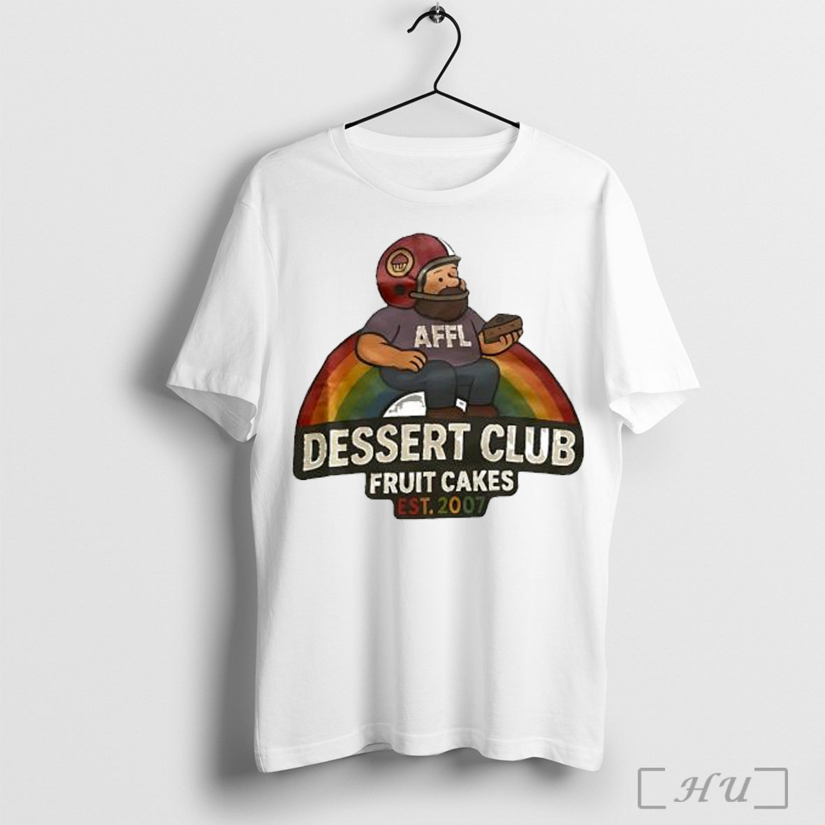 Officials Affl Dessert Club Fruit Cakes Est 2007 Rainbow Football Player T Shirt