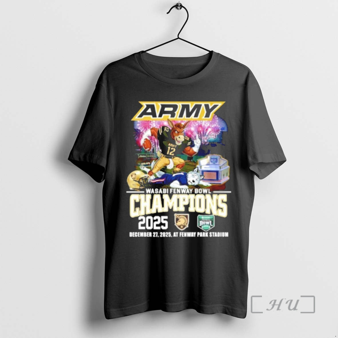 Officials Army Black Knights 2025 Wasabi Fenway Bowl Champions Mascot T-Shirts, Hoodie, Sweatshirt | AU01DripNestTees.com