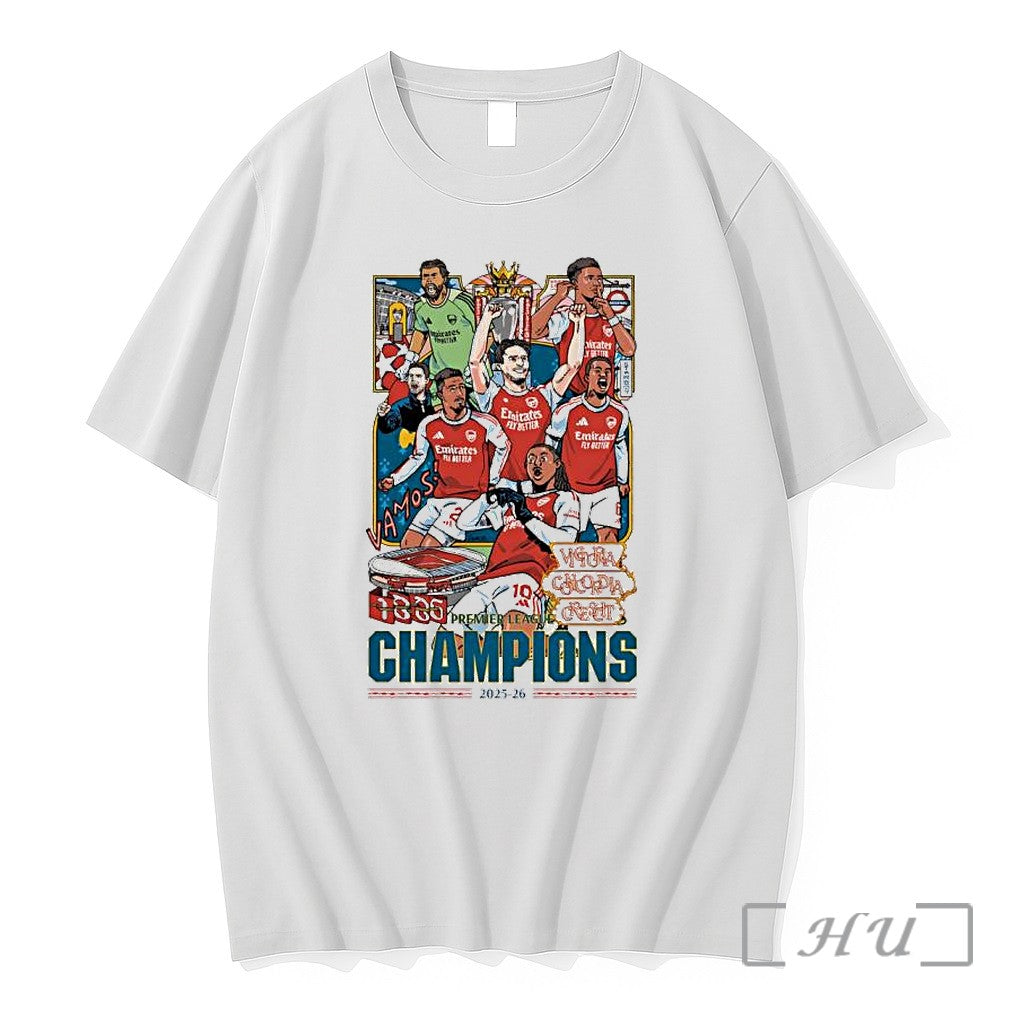 Officials Arsenal Fc Premier League Champions 2025 2026 Football Celebration Illustrated Premium T Shirts Sweater