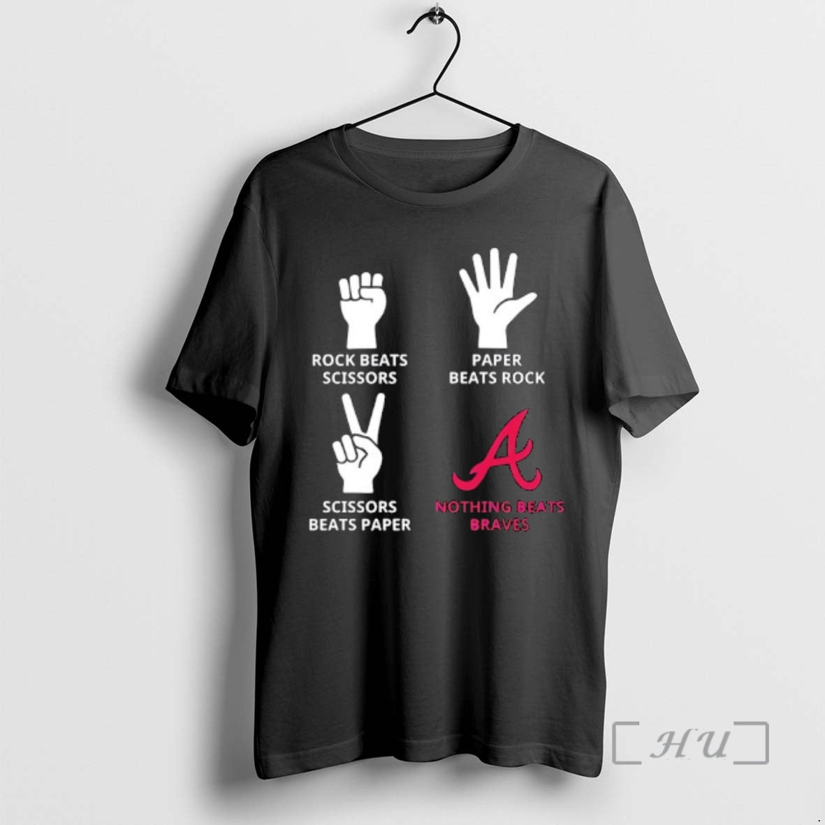 Officials Atlanta Braves Nothing Beats Rock Beats Scissors Paper Beats Rock Scissors Beats Paper Premium T-Shirts,...