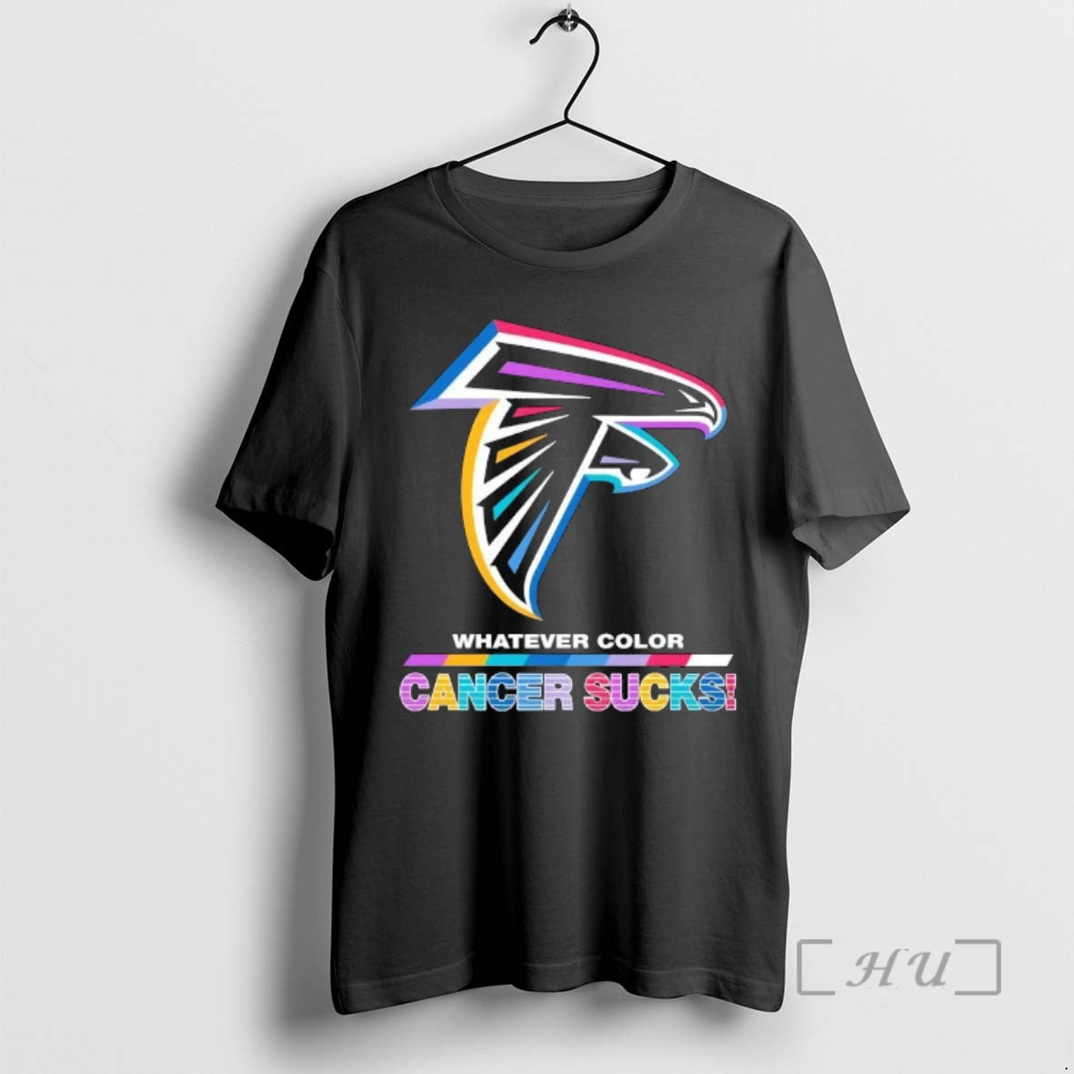 Officials Atlanta Falcons Football Whatever Color Cancer Sucks Logo Colors T-Shirts, Hoodie, Sweatshirt