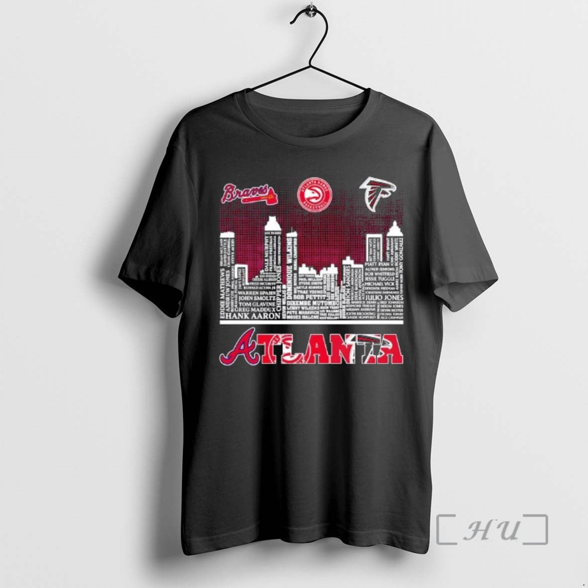 Officials Atlanta Sports Braves Hawks Falcons All Names City Skyline T-Shirts, Hoodie, Sweatshirt | AU01DripNestTees.com