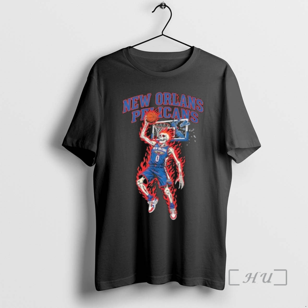 Officials Awesome New Orleans Pelicans Mens Basketball Skeleton Player Fire T-Shirts, Hoodie, Sweatshirt