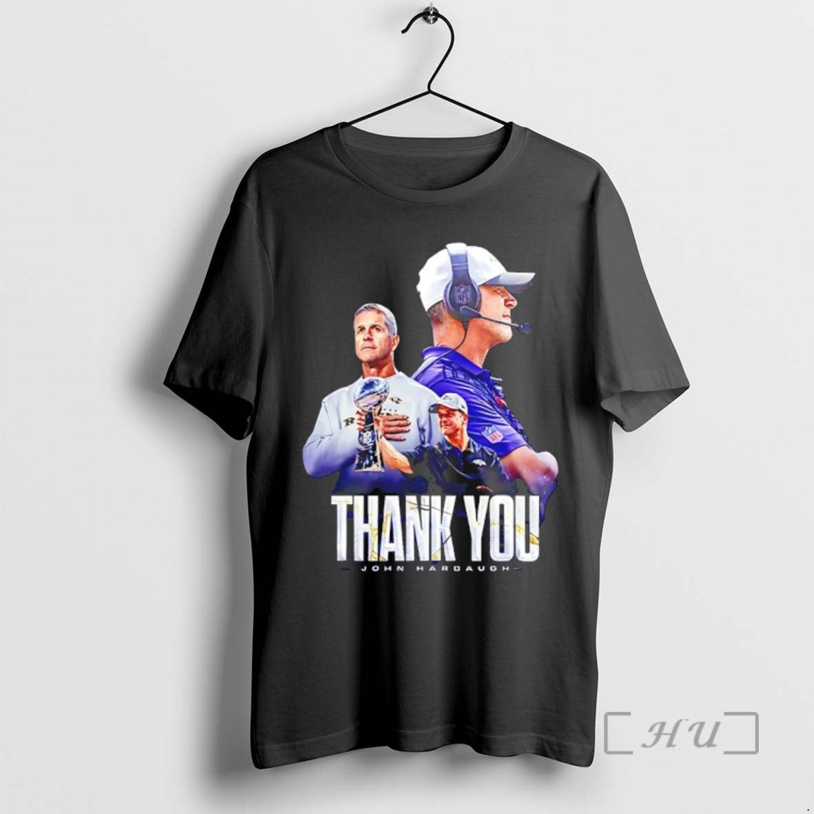 Officials Baltimore Ravens Coach Harbaugh Thank You For Everything 2026 T-Shirts, Hoodie, Sweatshirt | AU01DripNestTees.com