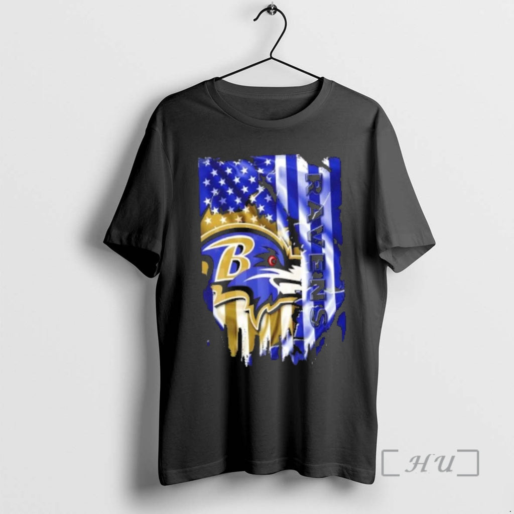 Officials Baltimore Ravens Football X American Flag T-Shirts, Hoodie, Sweatshirt | AU01DripNestTees.com