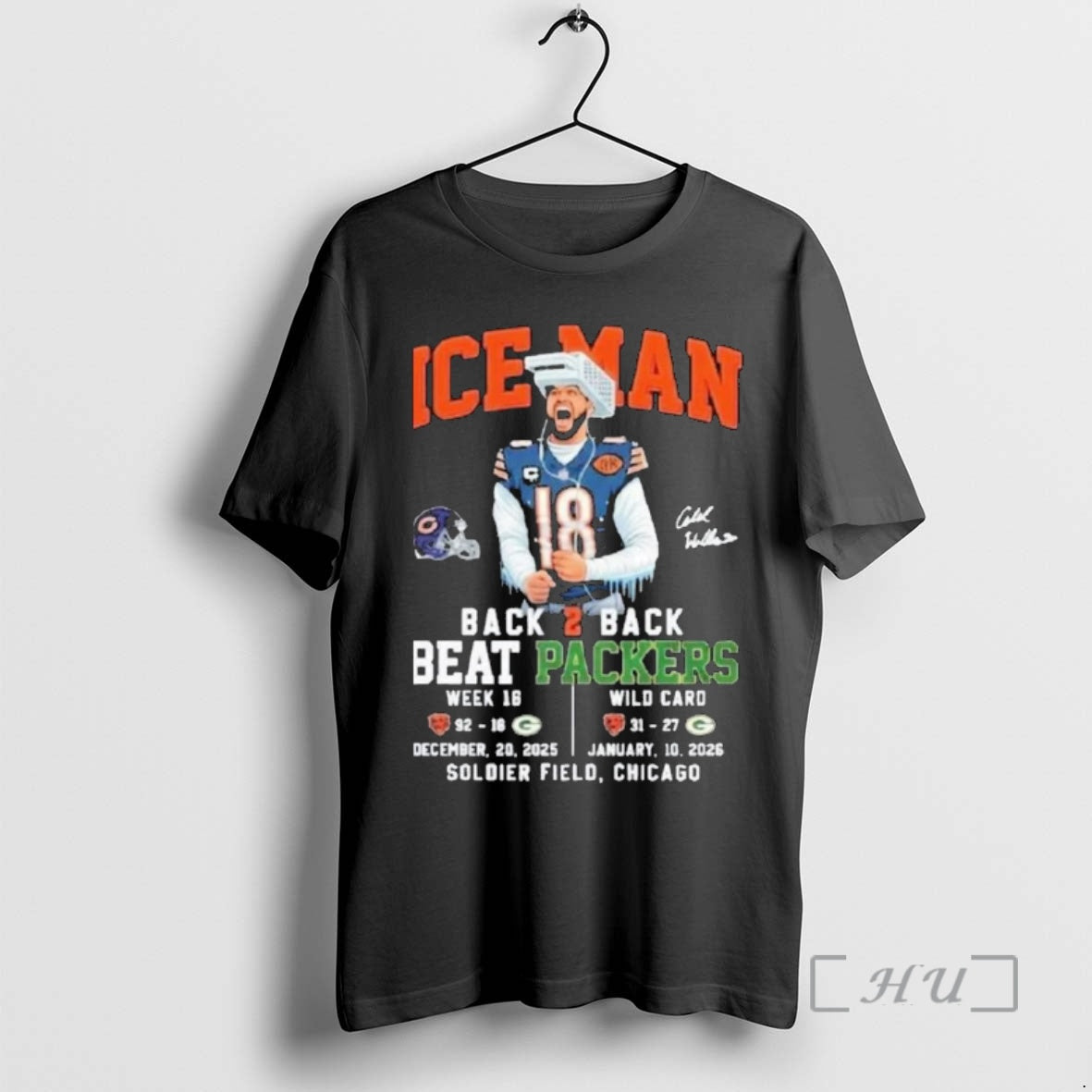 Officials Bears Caleb Iceman Back 2 Back Beat Packers T-Shirts, Hoodie, Sweatshirt | AU01DripNestTees.com