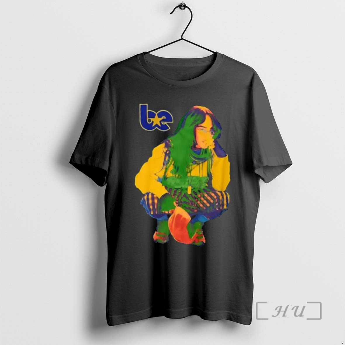 Officials Billie Eilish Color Pop Crouching Portrait Art T-Shirts, Hoodie, Sweatshirt | AU01DripNestTees.com