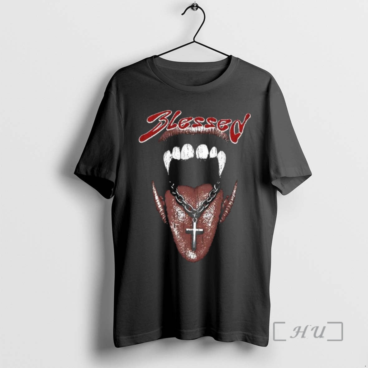 Officials Blessed Vampire Mouth With Cross Gothic Dark Art Woman T-Shirts, Hoodie, Sweatshirt | AU01DripNestTees.com