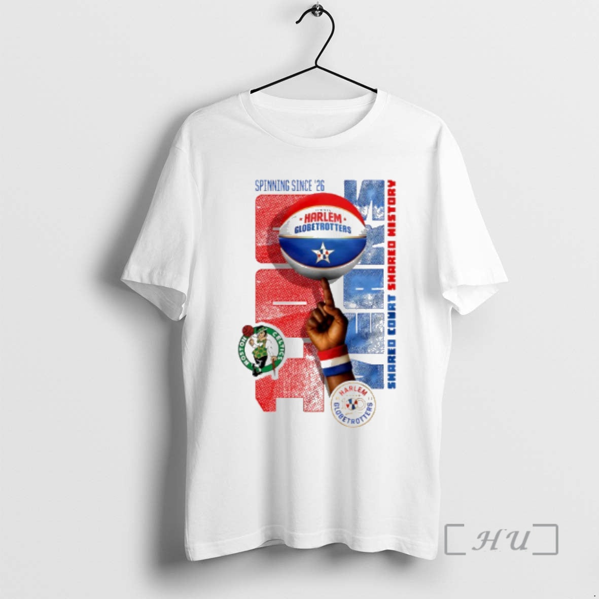 Officials Boston Celtics X Harlem Globetrotters Spinning Since 26 T-Shirts, Hoodie, Sweatshirt | AU01DripNestTees.com