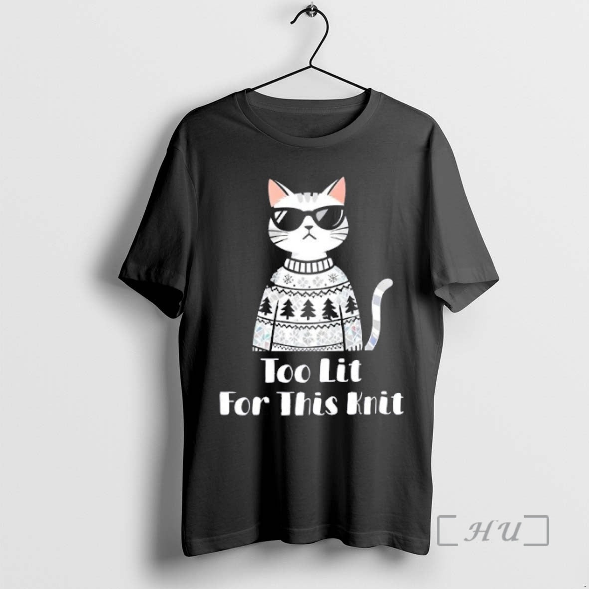 Officials Cat Too Lit For This Knit Party Ready Holiday T-Shirts, Hoodie, Sweatshirt | AU01DripNestTees.com