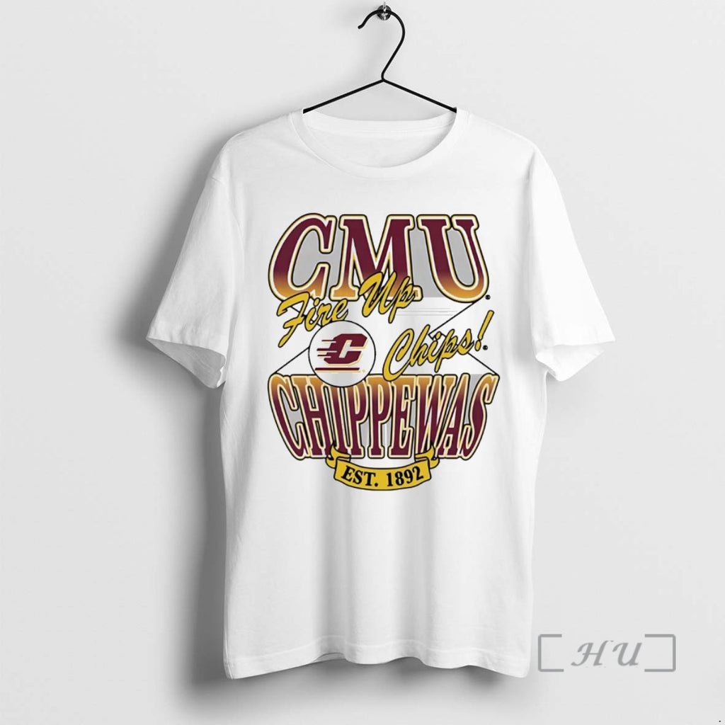 Officials Central Michigan Chippewas Fire Up Chips Est 1892 T-Shirts, Hoodie, Sweatshirt | AU01DripNestTees.com