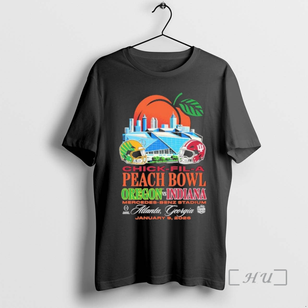 Officials Chick Fil A Peach Bowl Iu Vs Oregon Mercedes Benz Stadium Premium T Shirts Hoodie, Sweatshirt