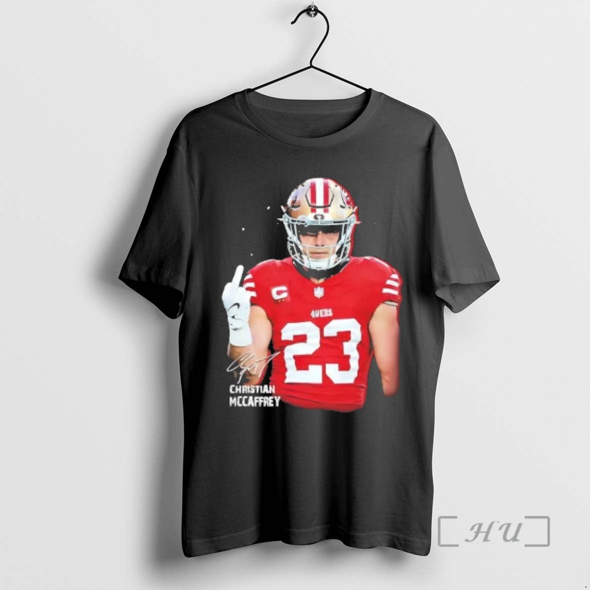 Officials Christian Mccaffrey Middle Finger Signature T-Shirts, Hoodie, Sweatshirt | AU01DripNestTees.com