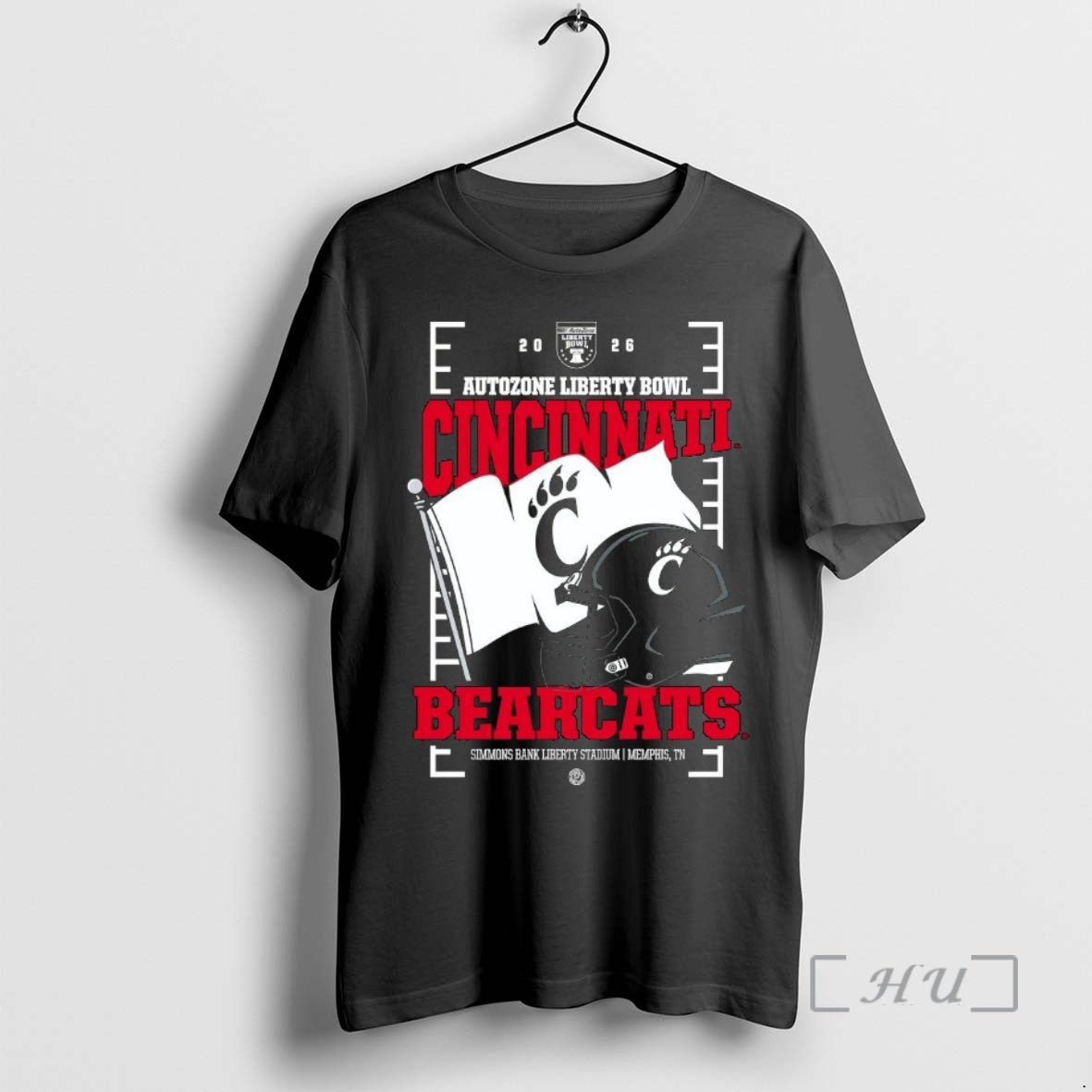 Officials Cincinnati Bearcats 2026 Autozone Liberty Bowl Helmet Flag T-Shirts, Hoodie, Sweatshirt | AU01DripNestTees.com