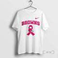 Officials Cleveland Browns Cancer Awareness Never Ever Giving Up Hope T-Shirts, Hoodie, Sweatshirt | AU01DripNestTees.com