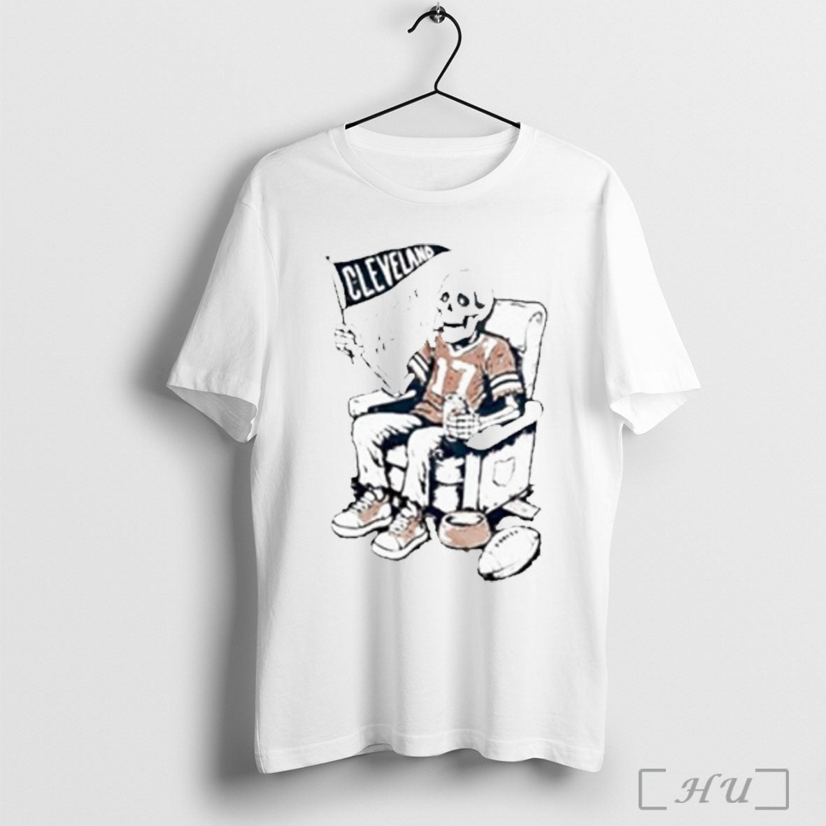 Officials Cleveland Browns Keep On Waiting Skeleton T Shirt
