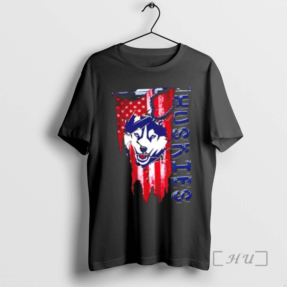 Officials Connecticut Huskies Football Battle Shattered Usa Flag Rip Design T-Shirts, Hoodie, Sweatshirt