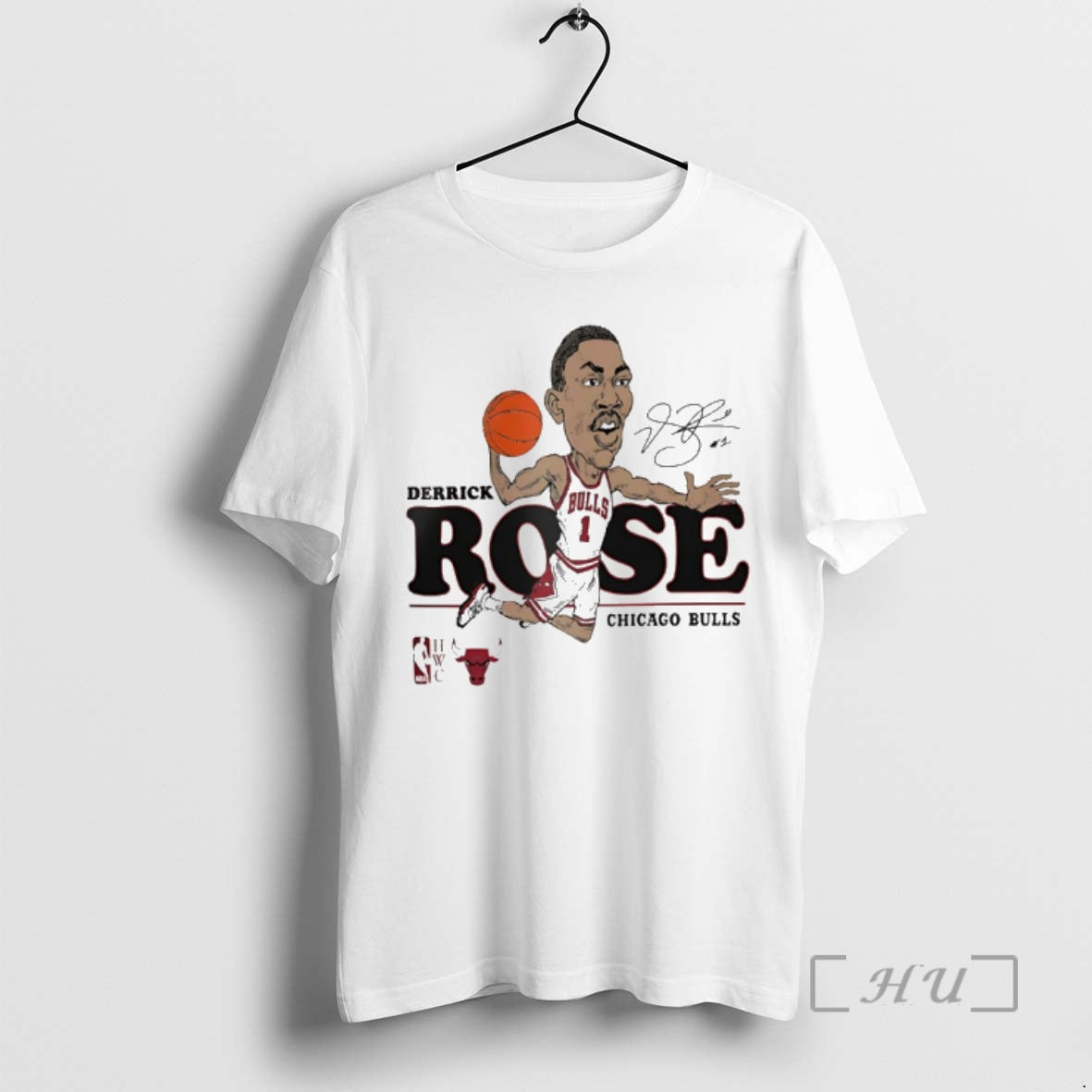 Officials Derrick Rose Chicago Bulls Nba Caricature Signature T-Shirts, Hoodie, Sweatshirt | AU01DripNestTees.com