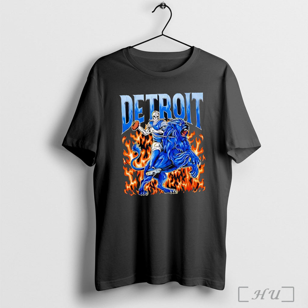 Officials Detroit Football Skeleton Lions T Shirt